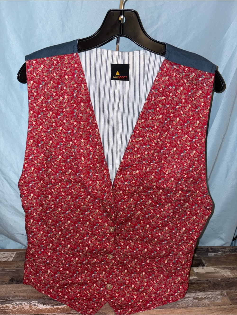 Vintage Lizsport Red Floral Vest for Women - Tailored Dress Vest
